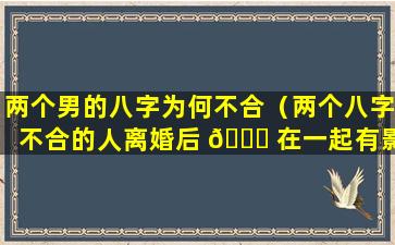 两个男的八字为何不合（两个八字不合的人离婚后 🕊 在一起有影响吗）